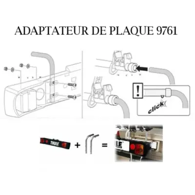 Thule Adaptateur de plaque 9761 Thule Adaptateur de plaque 9761